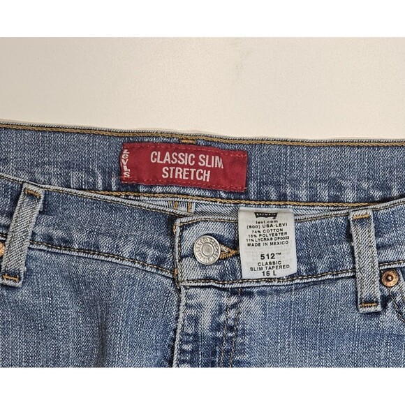 VTG Levi's 512 Jeans Womens 16 L Light Wash Classic Slim Fit High Rise 90s Y2K - Picture 3 of 8